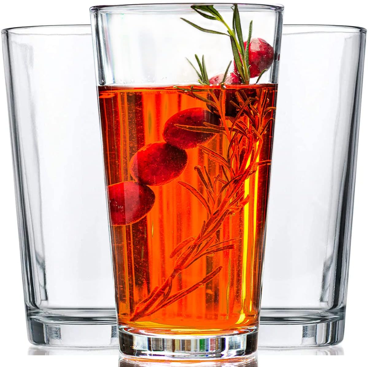 Wine Beer Juice - Set of 10 Heavy Base Clear