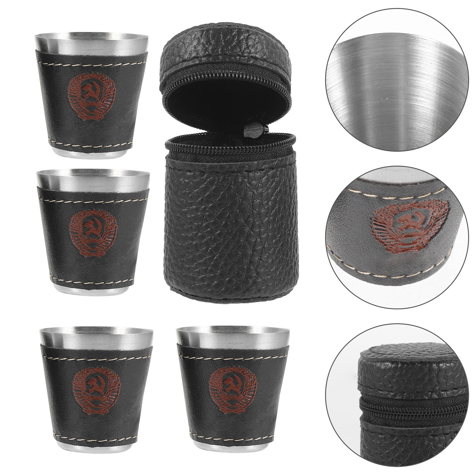 Wine Beer Juice - 1Set Stainless Steel Wine Cup Set