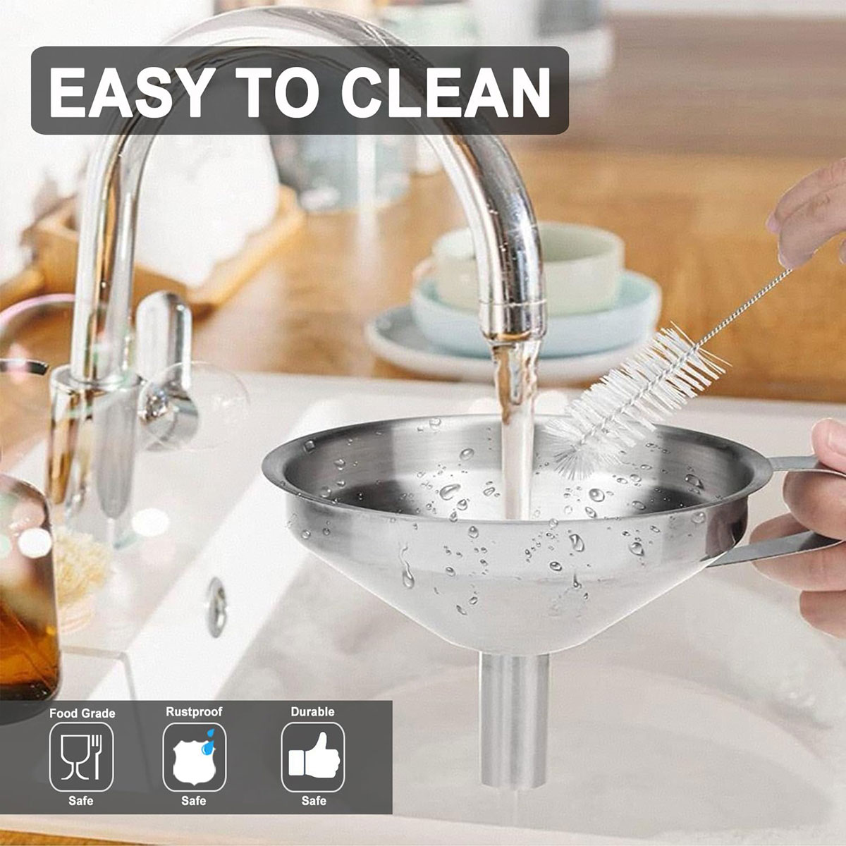 Wine Bottle Size - Stainless Steel Funnel Set Multi-Size Kitchen