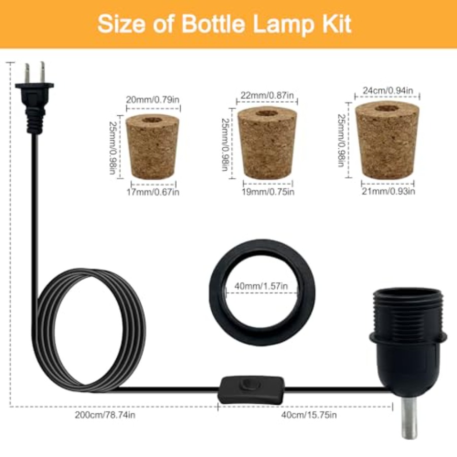 2 Pcs DIY Bottle Lamp, Bottle  - Wine Bottle Size บทวิจารณ์และราคา