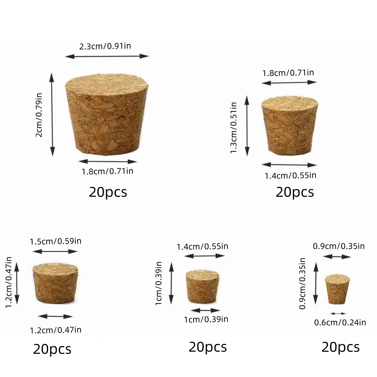 100 Pack Assorted Cork Stopper - Wine Bottle Size บทวิจารณ์และราคา