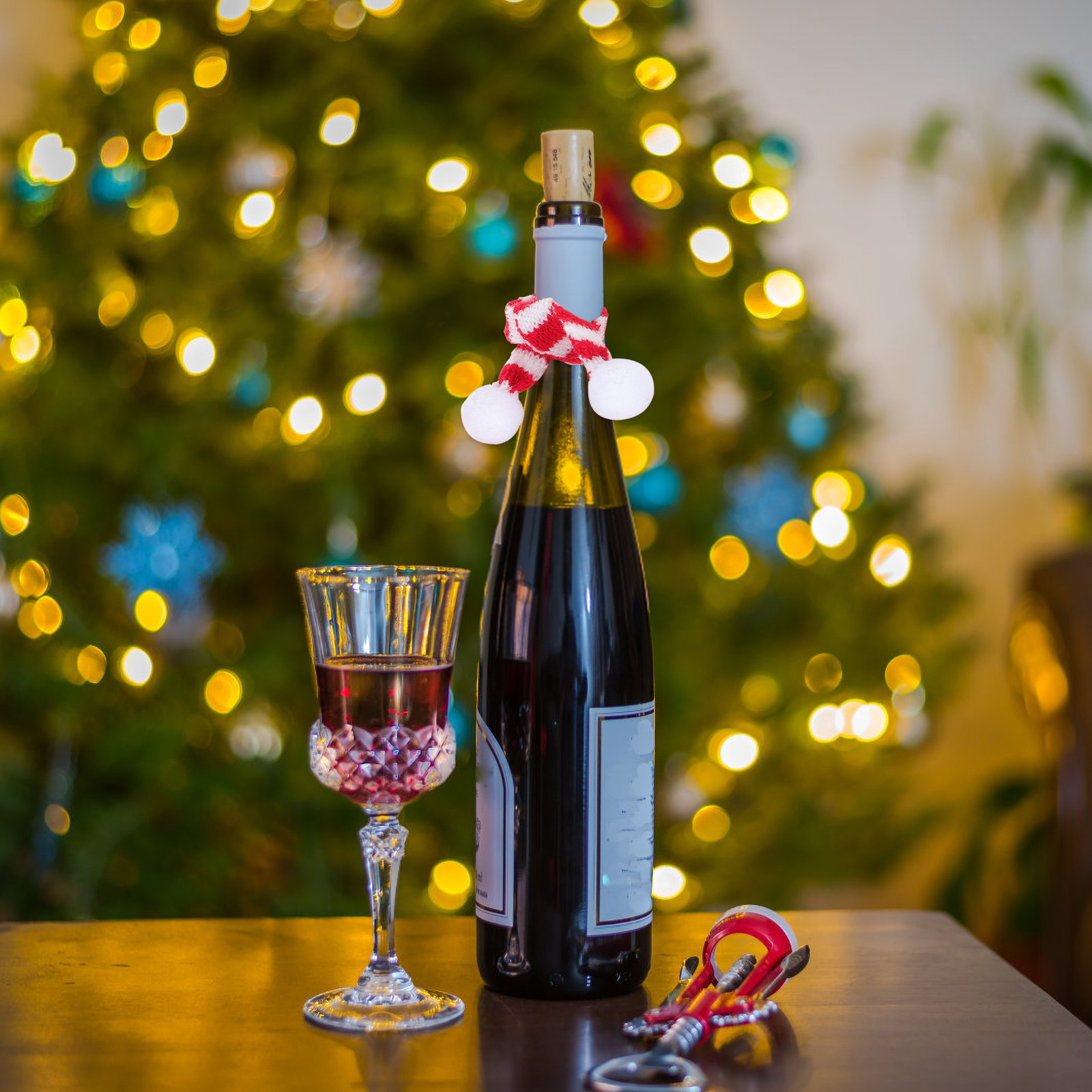 6Pcs Christmas Mini Scarves Cl - Wine Bottle Size บทวิจารณ์และราคา