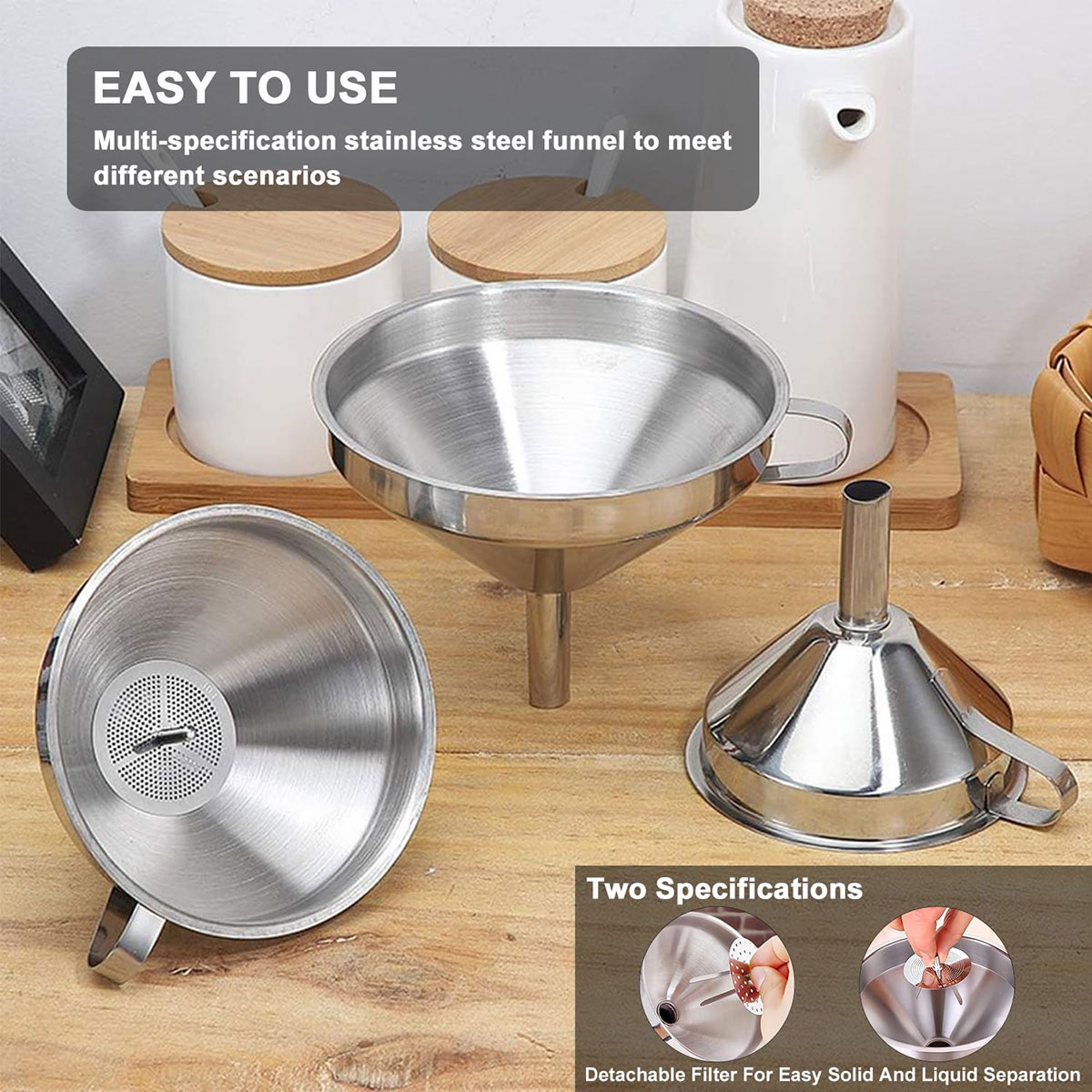 Stainless Steel Funnel Set Mul - Wine Bottle Size บทวิจารณ์และราคา