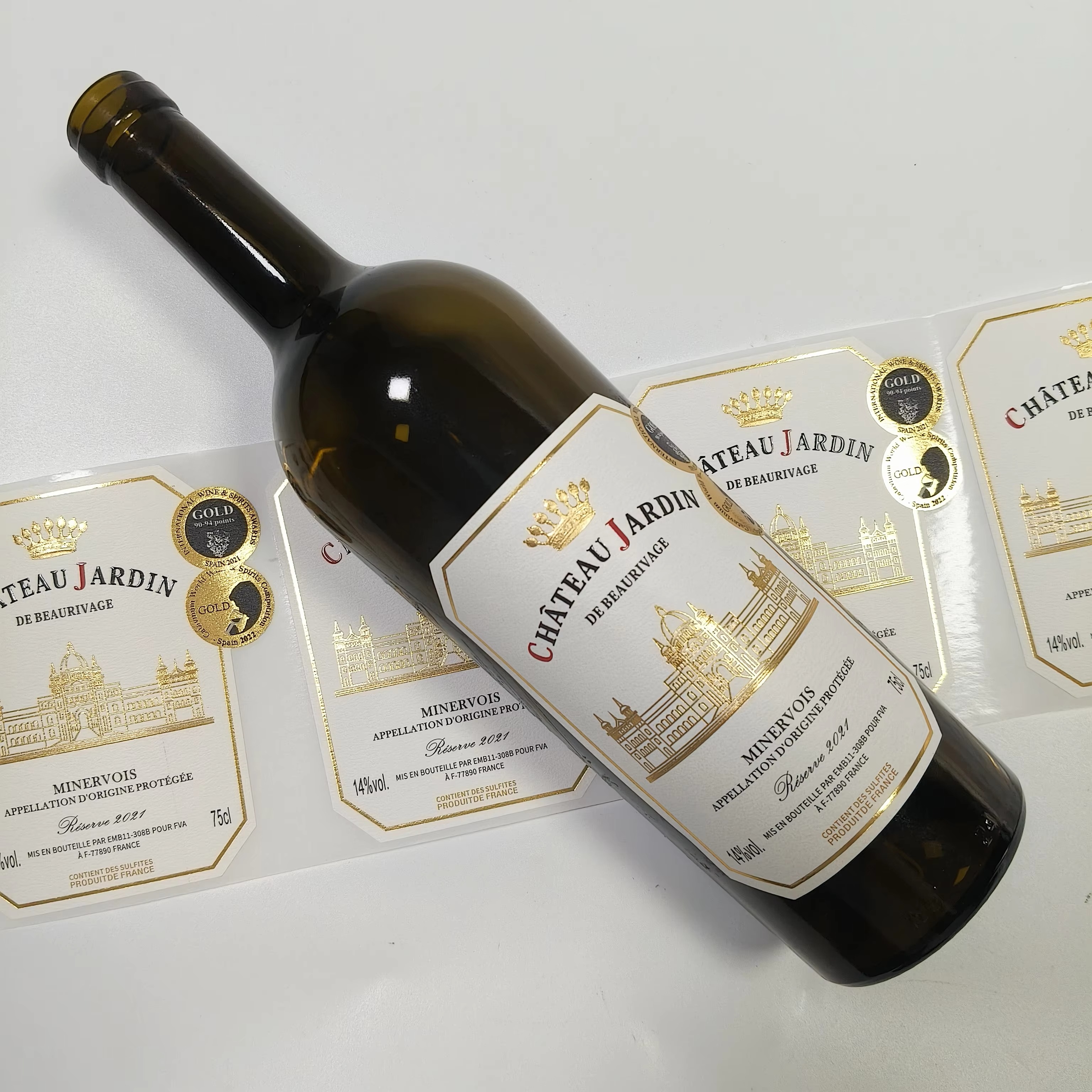 Custom Logo Sticker Gold Foil  - Wine Beer Juice บทวิจารณ์และราคา