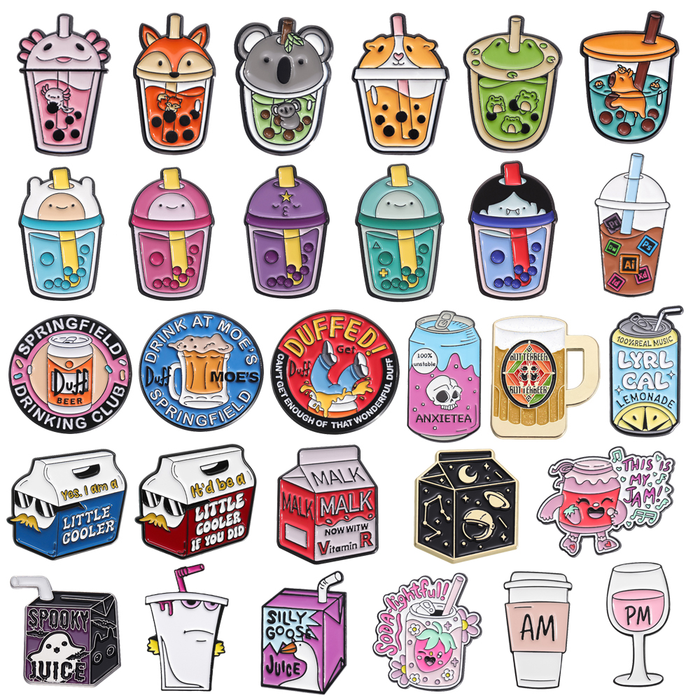 Cartoon Drink Brooch Animal Bu - Wine Beer Juice บทวิจารณ์และราคา