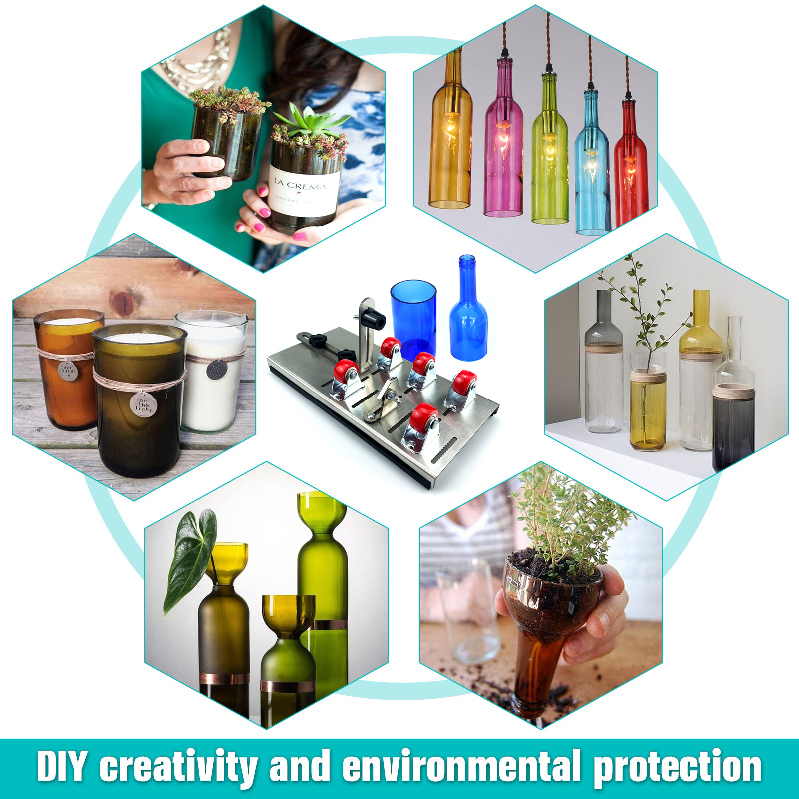 DIY Glass Bottle Cutter Adjust - Wine Bottle Size บทวิจารณ์และราคา